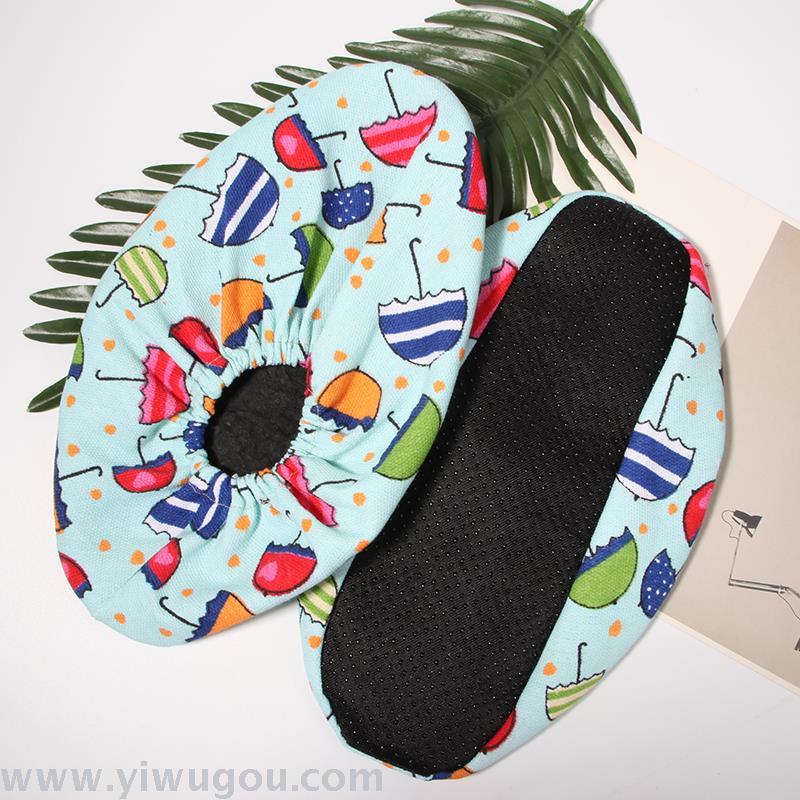 Source factory office scenic area canvas shoe cover customized non-slip adult lazy cloth foot cover thickened canvas