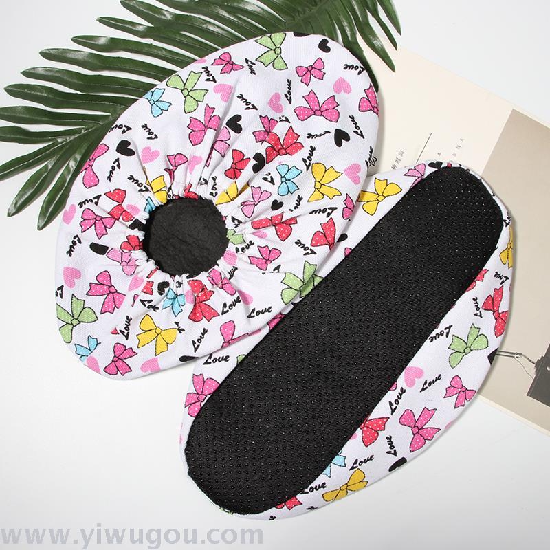 Source factory office scenic area canvas shoe cover customized non-slip adult lazy cloth foot cover thickened canvas