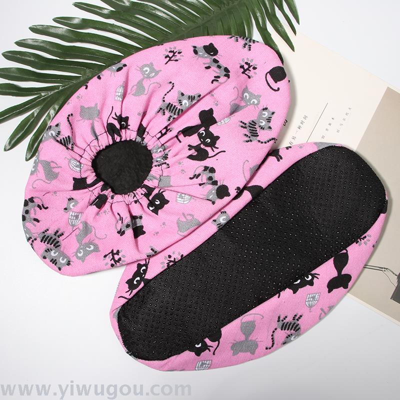 Source factory office scenic area canvas shoe cover customized non-slip adult lazy cloth foot cover thickened canvas