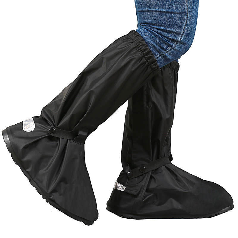 Oxford Cloth High-Top Waterproof Overshoe Waterproof Men&#039;s and Women&#039;s Outdoor Motorbike Thick Non-Slip Shoe Cover Bottom
