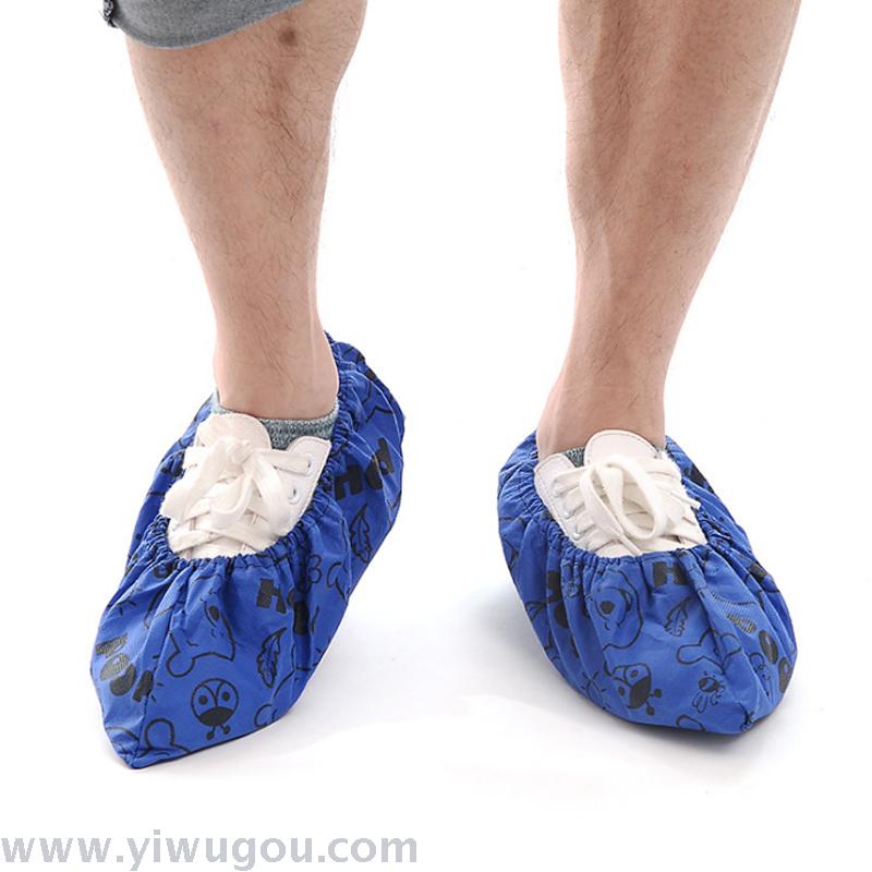 High - grade waterproof cartoon shoe cover portable foot sets printing Oxford cloth shoe cover