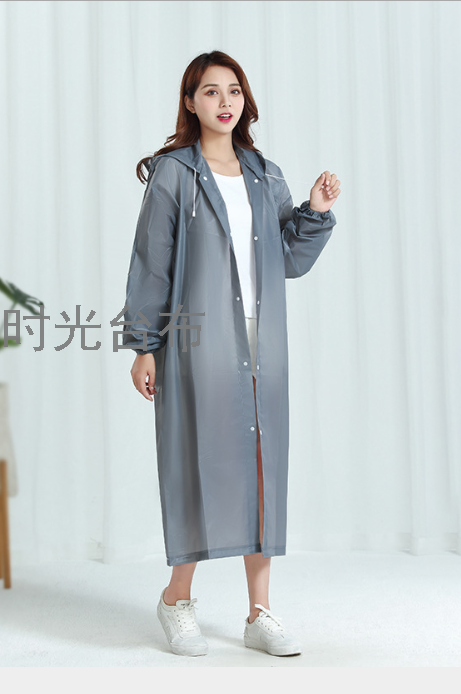 Non-Disposable Eva Raincoat Poncho Adult Thickened Tourist Hiking Riding Fashion One-Piece Frosted Drawstring