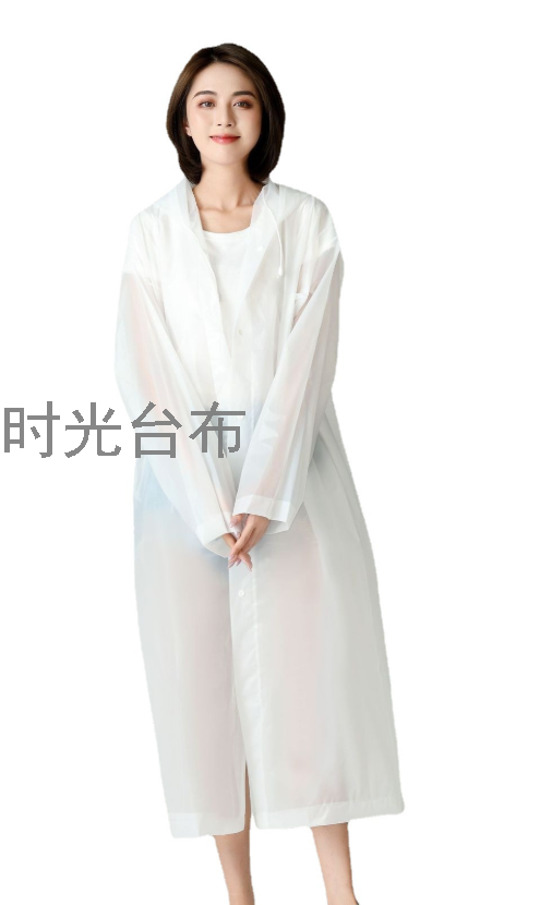 Non-Disposable Eva Raincoat Poncho Adult Thickened Tourist Hiking Riding Fashion One-Piece Frosted Drawstring