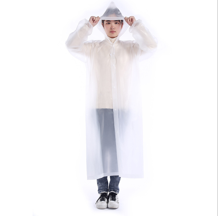 Raincoat Thick Fashion Transparent Outdoor Travel Poncho Male and Female Portable Adult Non-Disposable Eva Raincoat Children