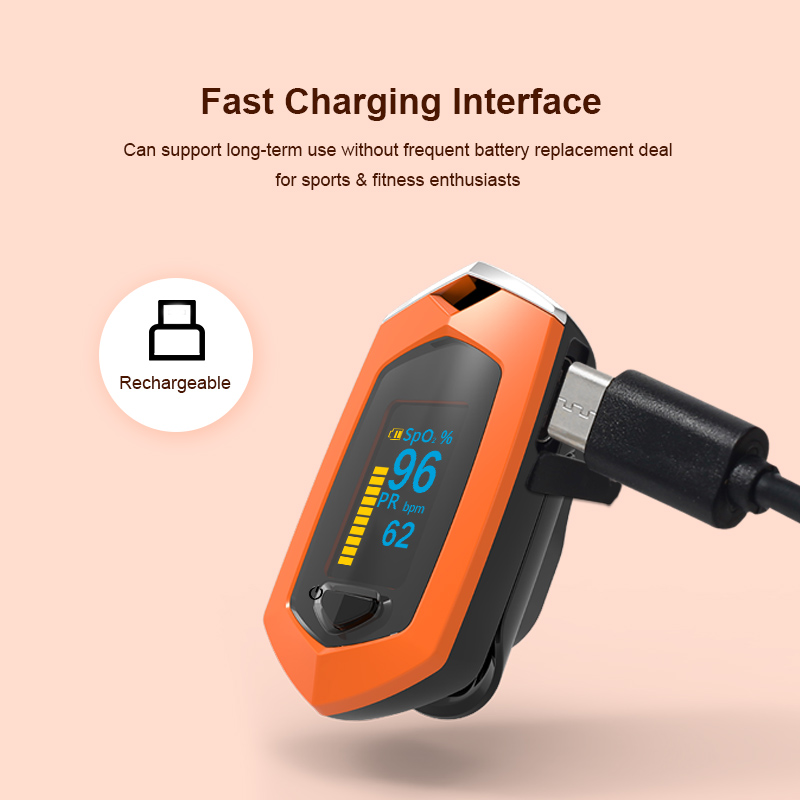 Lithium Sports Finger Clip Oximeter Finger Pulse Oxygen Saturation Monitor Foreign Trade E-Commerce Hot Sale