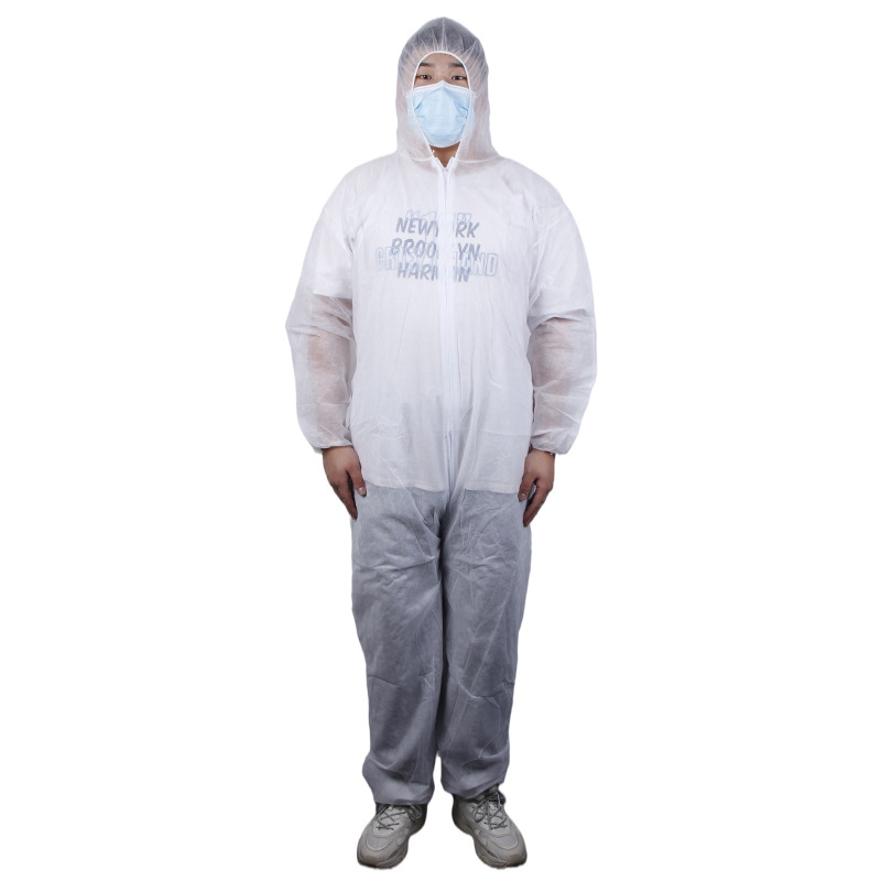 Isolation Clothing Hooded Non-Woven Fabric Isolation Suit Industrial Splash-Proof Protective Clothing Dustproof Clothes