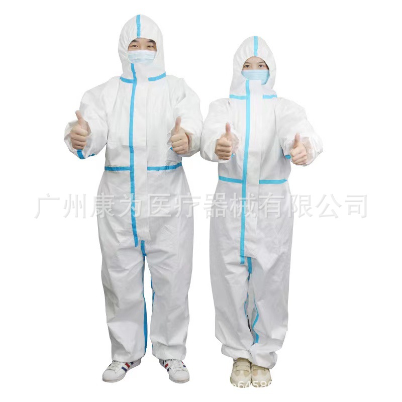Isolation Clothing Protective Coveralls Adhesive Strip Hooded One-Piece Export Disposable Protective Clothing