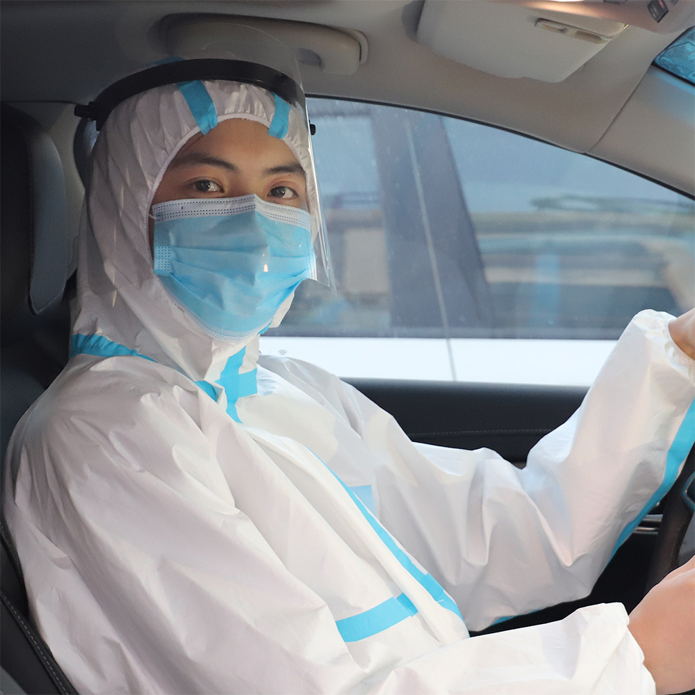 protective clothing isolation clothing pressure glue nonwoven isolation clothing able breathable pressure blue strip