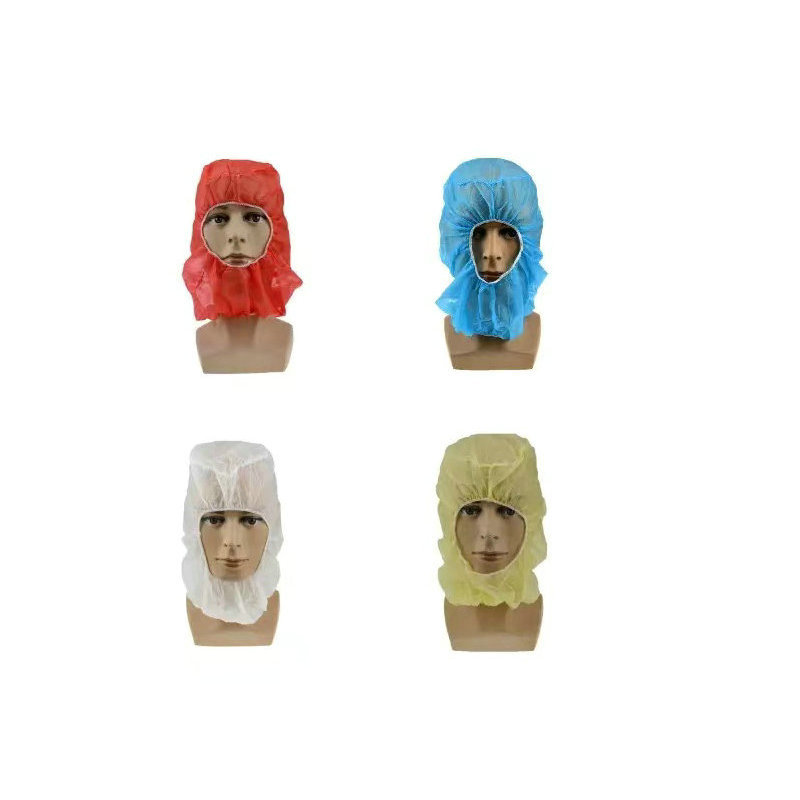 Non-woven head cap Disposable Non-Woven Hood Pirate Hat Factory Food Beanie Dustproof 100 Bags Rubber Band Space Helmet