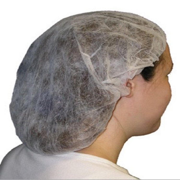 Factory Wholesale Disposable Bar Cap Non-Woven Fabric 18-Inch Single and Double Rib Summer Breathable and Dustproof Lampblack Shower Cap Head Cover