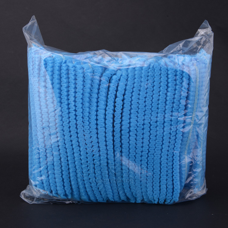 Non-woven head cap Disposable Cap Nonwoven Fabric Hat Sanitary Food Cap Chef Mesh Cap Breathable Kitchen Cap