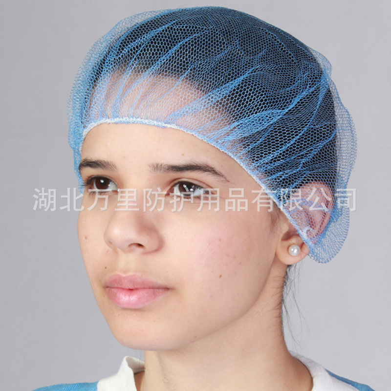 Non-woven head cap isposable Hair Mesh Cap Breathable Non-Woven Fabric Protective Work Cap Dustproof Anti-Hair Drop