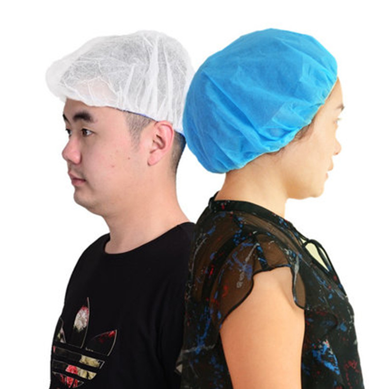 Non-woven head cap  Cap Workshop Work Cap Non-Woven Chef Hat Dustproof Thickened Unisex Kitchen Disposable Hats