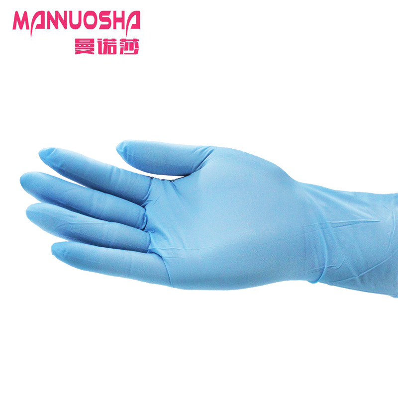 Manossa the disposable nitrile gloves labor protection industry butyl latex rubber wear - resisting test anti - slip anti - oil