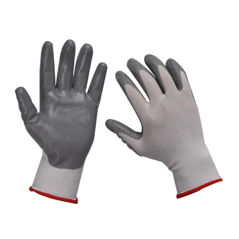 In Stock Wholesale Non-Slip Wear-Resistant Dipped Gloves Nitrile Gloves Adhesive Protective Protective Protective Gloves Manufacturer