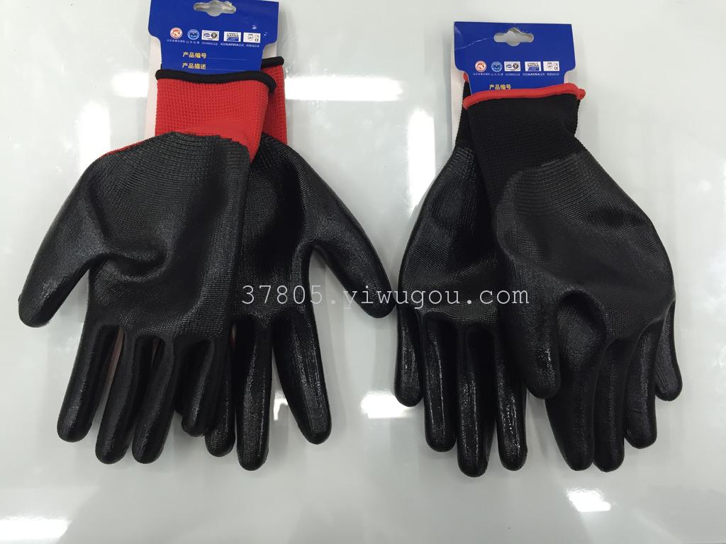 Shandong Dengsheng N548 13 Needle Black yarn nitrile gloves imported nitrile coating oil protection gloves