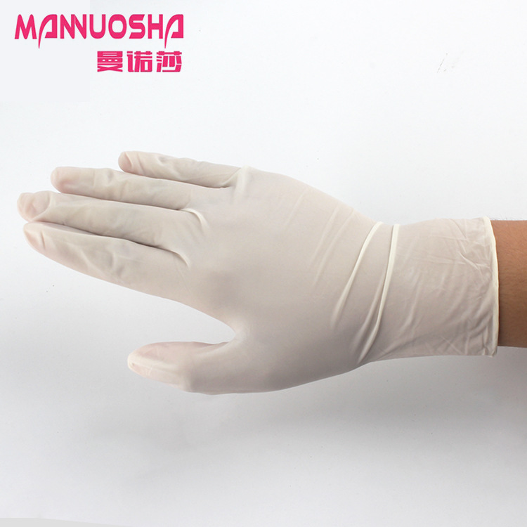 Menosha 9-inch disposable medical rubber inspection household food labor protection weat-resistant latex gloves wholesale