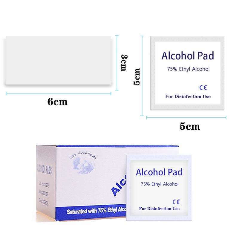 Factory Spot Goods 75% Alcohol Cotton Piece Disposable Wipe Alcohol Pad 100 Pieces/Box Disinfection Wipes 3 * 6cm