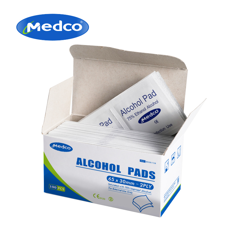 Disposable Disinfection Cotton Sheets Alcohol Pad Wipes 100 Pieces Independent Pack Alcohol Pad Pieces