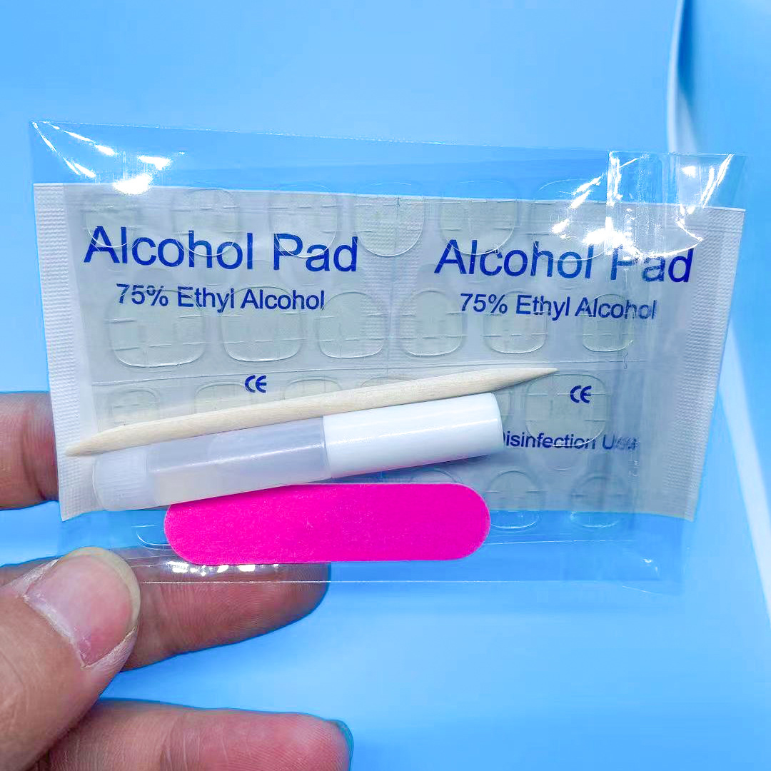 Manicure Implement Pack Wearing Gift Bag Jelly Glue Nail Remover Stick Abrasive Buff Stick Glue Alcohol Pad Manicure Implement Set