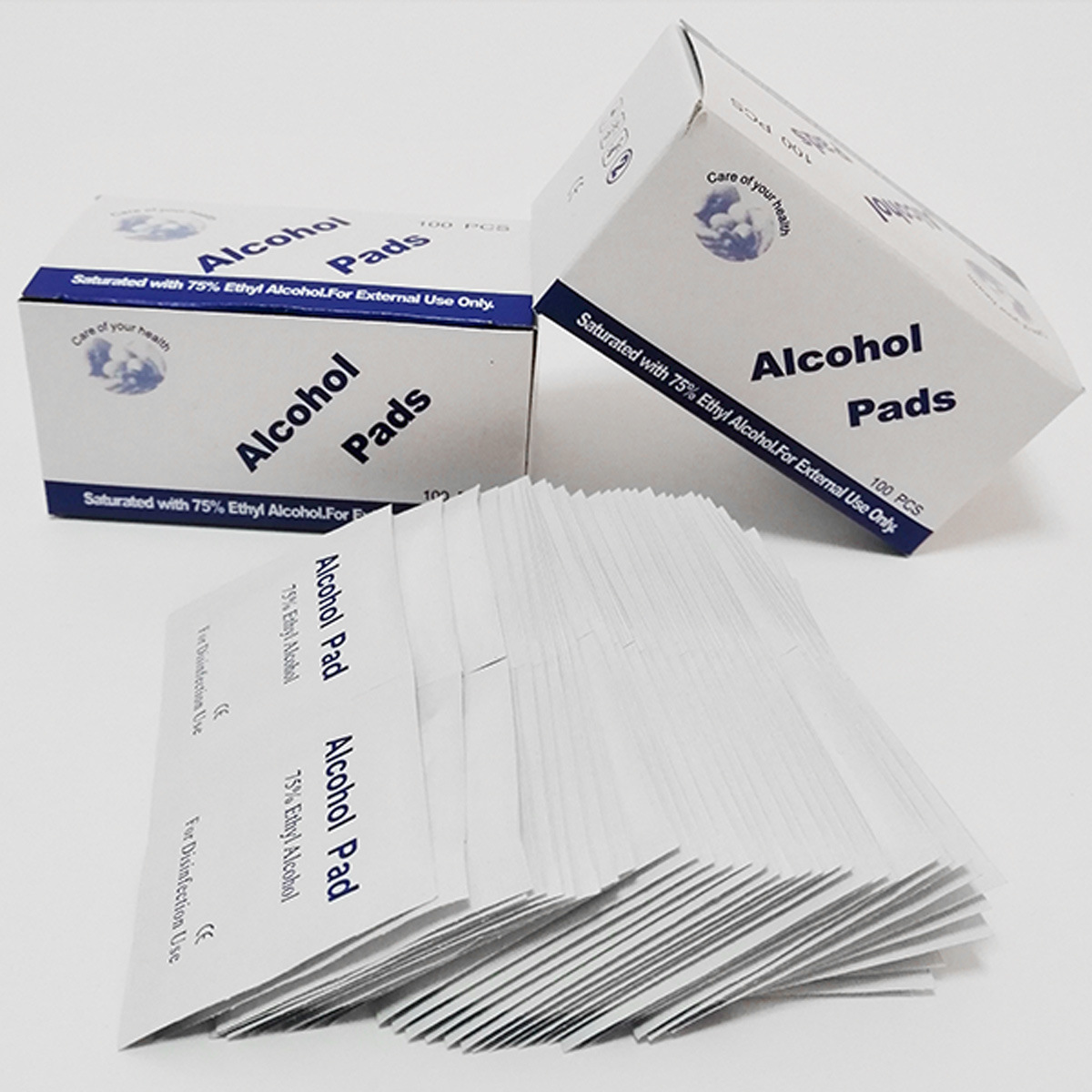 Independent Packaging Disposable Alcohol Pad 6 * 3cm Alcohol Disinfection Wipe 100 Pieces Boxed Mobile Phone Wipes