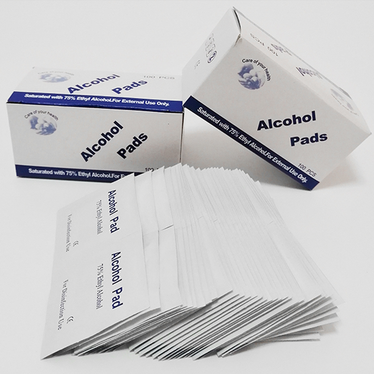 Disposable Alcohol Pad Pieces 75 Degrees Cleaning Wipping Tissue 100 Pieces Jewelry Tableware Mobile Phone Screen Poison Alcohol Pad
