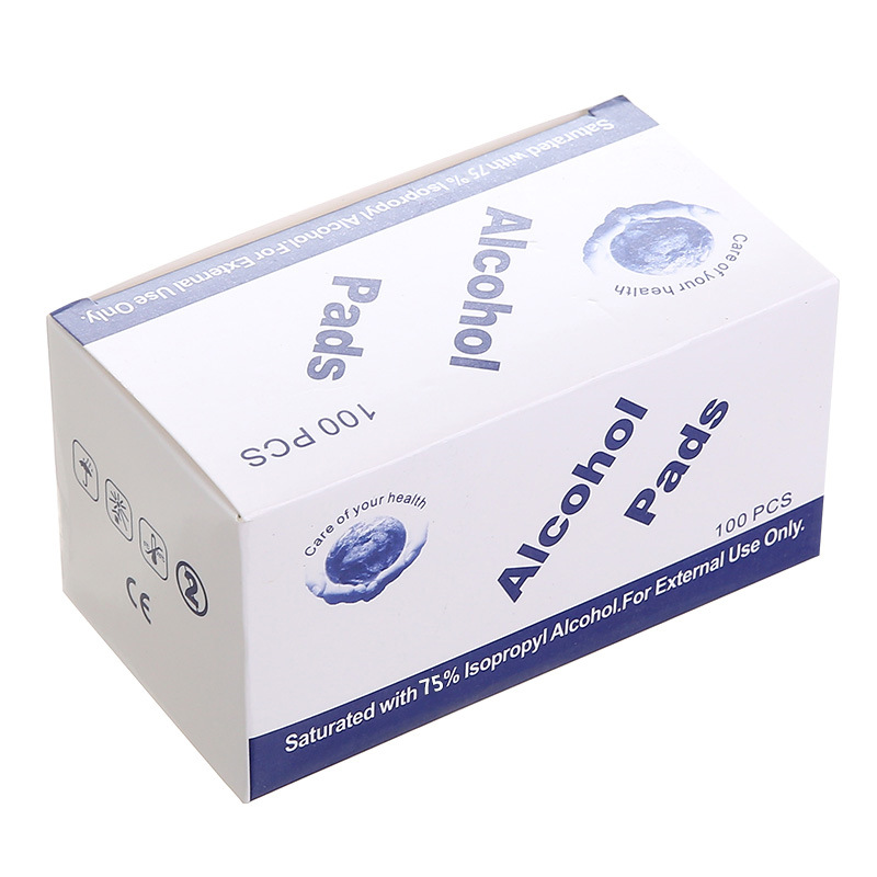 Disposable Alcohol Pad Pieces 75 Degrees Cleaning Wipping Tissue 100 Pieces Jewelry Tableware Mobile Phone Screen Poison Alcohol Pad