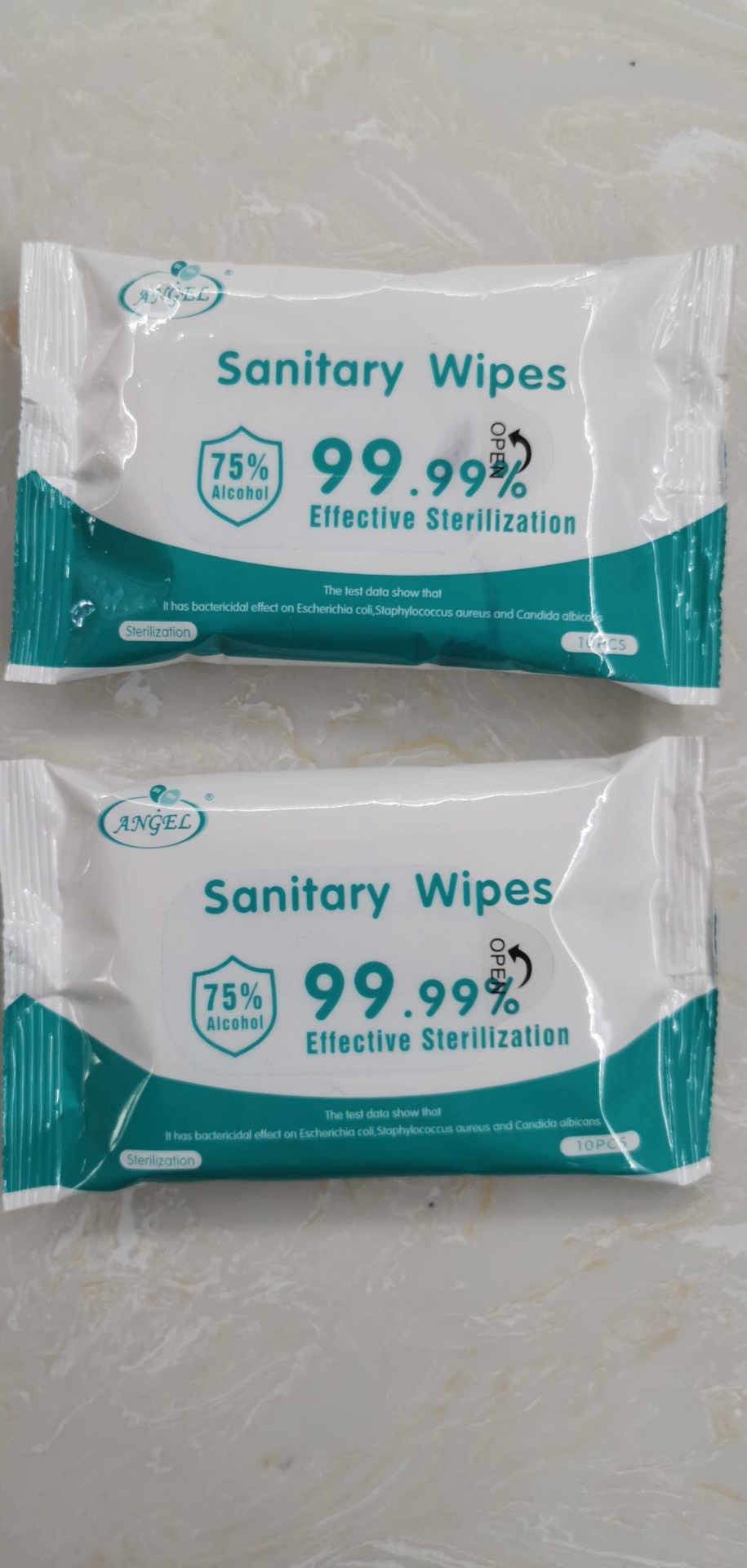 10 alcohol-based disinfectant wipes