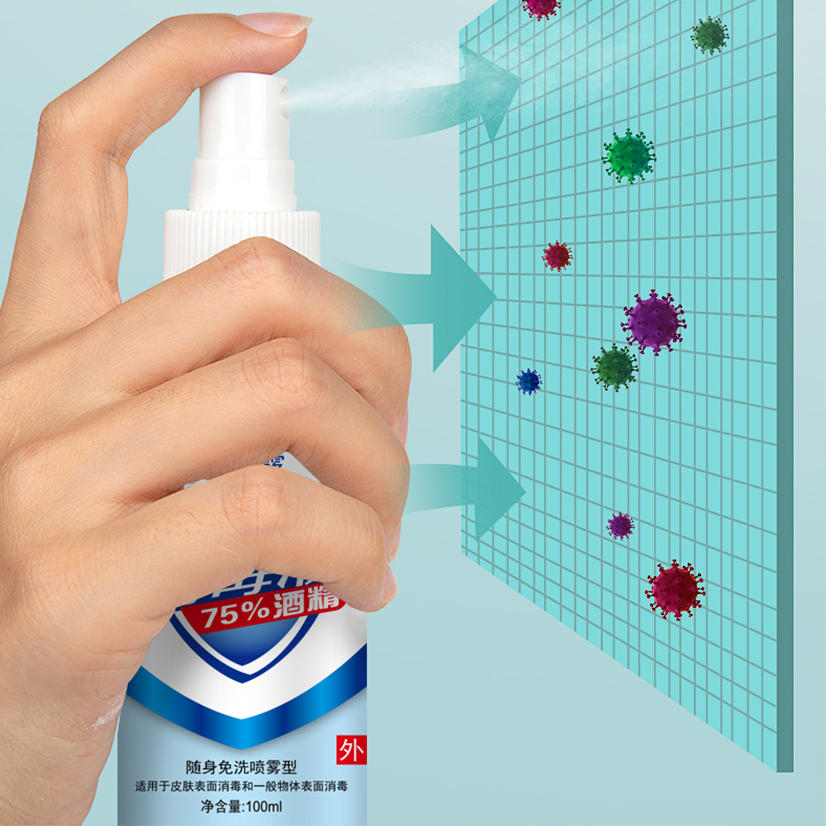 100 Ml 75% Alcohol Disinfectant Sterilization Effective Concentration Portable Student Office Worker Antibacterial Sterilization