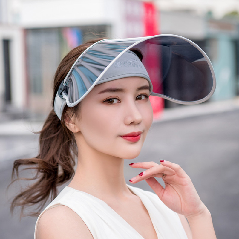 Large Lens Sun Hat Summer Ladies Casual Sun-Proof Sun Hat Anti-Droplet Topless Hat Breathable Wide Brim Hat Riding Cap
