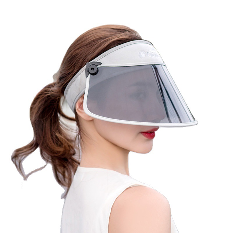 Large Lens Sun Hat Summer Ladies Casual Sun-Proof Sun Hat Anti-Droplet Topless Hat Breathable Wide Brim Hat Riding Cap
