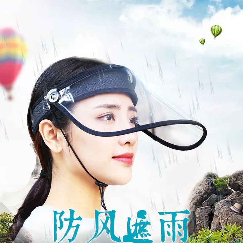 Electric Car Oil-Proof Smoke-Proof Protective Mask Anti-Droplet HD Wind-Proof Rain-Proof Hat Women Anti-droplet Cap