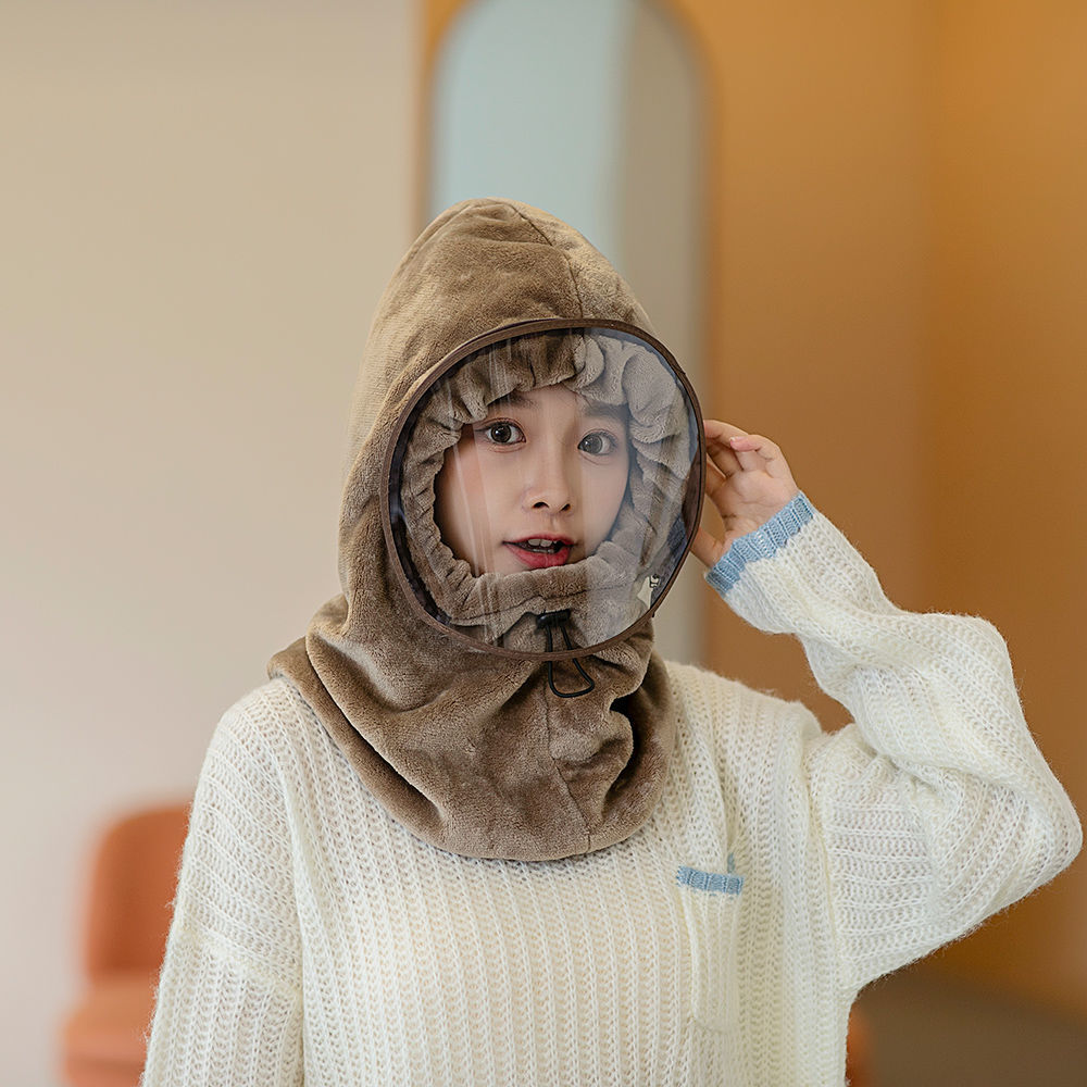 Autumn and Winter New Thickened Warm Pullover Cap Protective Mask Female Windproof Cycling Neck Anti-droplet Cap