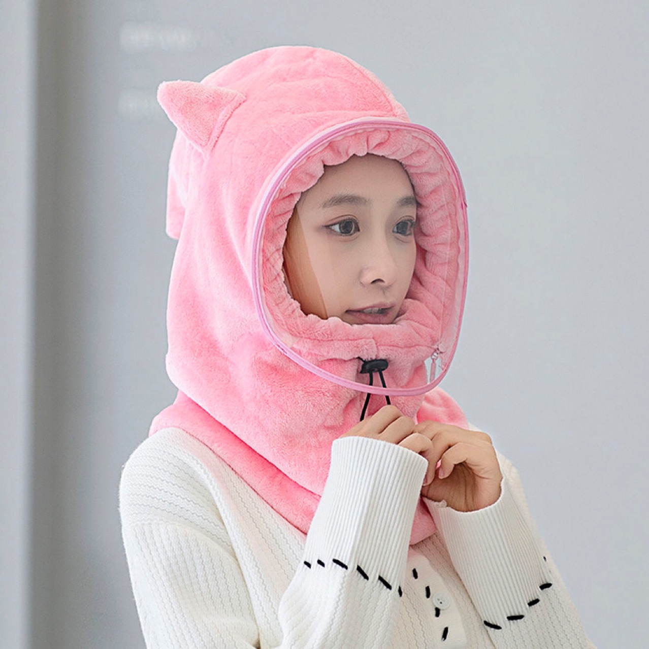 Autumn and Winter New Thickened Warm Cap Protective Mask Female Windproof Cycling Neck Anti-droplet Cap