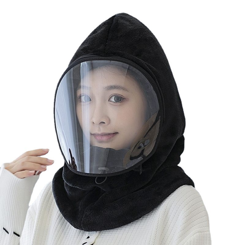 Anti-droplet Cap Integrated Sleeve Cap Closed Toe Warm Hooded Cold Protection Mask Travel Warm Artifact Ear Protection
