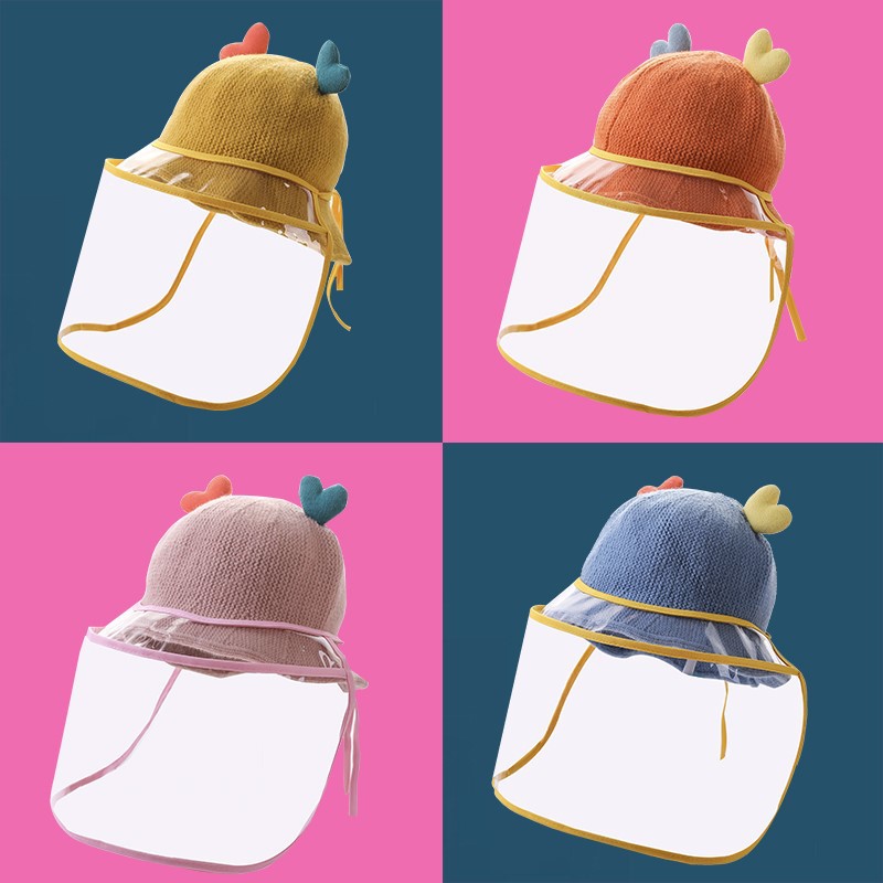 Baby Protection Facial Mask Anti-Droplet Hat Epidemic Prevention Cap Winter Children Removable Mask Baby Face Cover Autumn and Winter