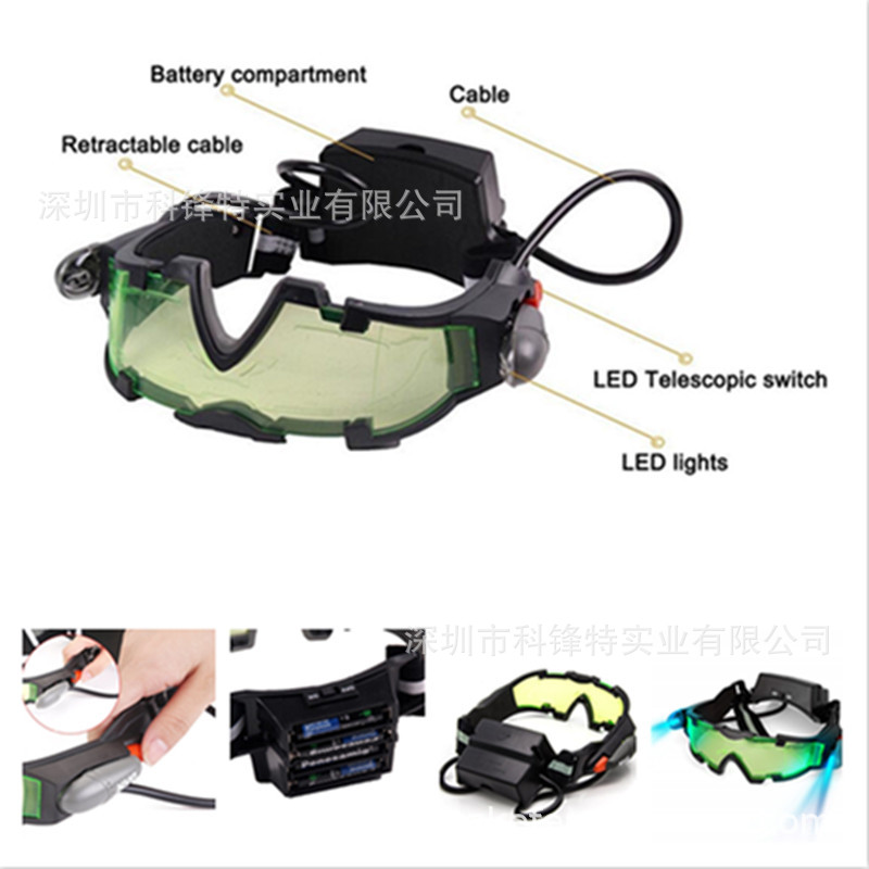 Cross-Border Led Dust-Proof Anti-Impact Ski Riding TikTok Disco Labor Protection with Light Safety Goggles