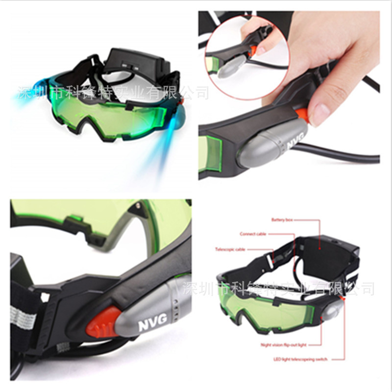 Cross-Border Led Dust-Proof Anti-Impact Ski Riding TikTok Disco Labor Protection with Light Safety Goggles
