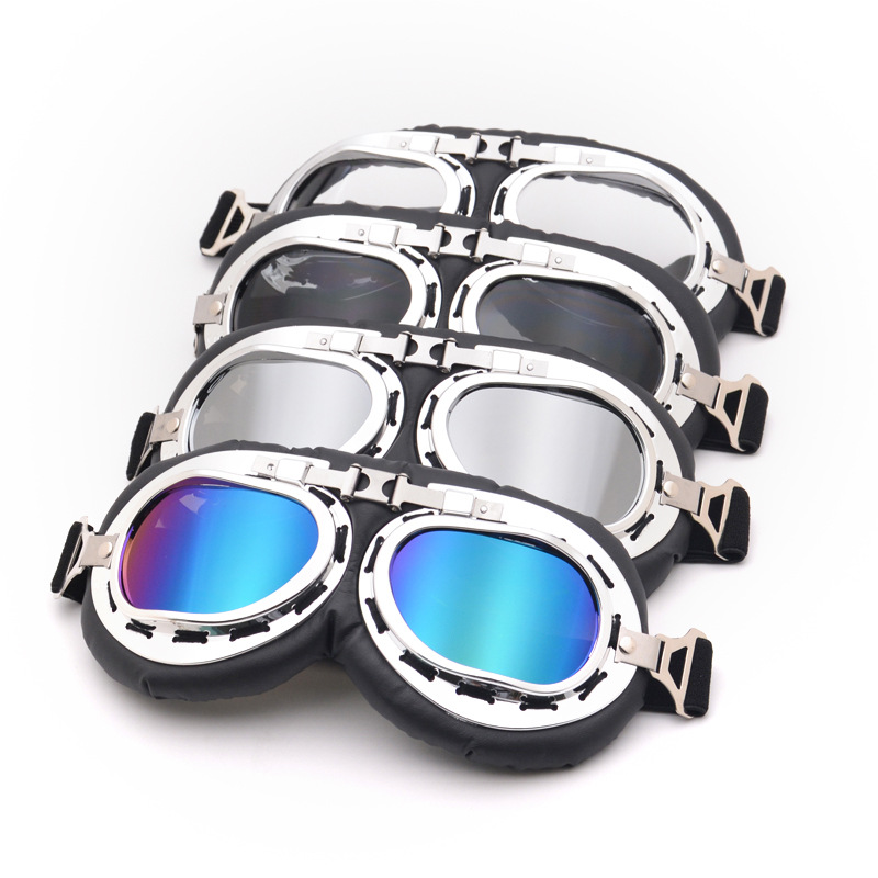 Safety Goggles Motorcycle Riding Goggles Retro Classic Glasses Bicycle Glass Goggles Sand Kart Helmet Glasses