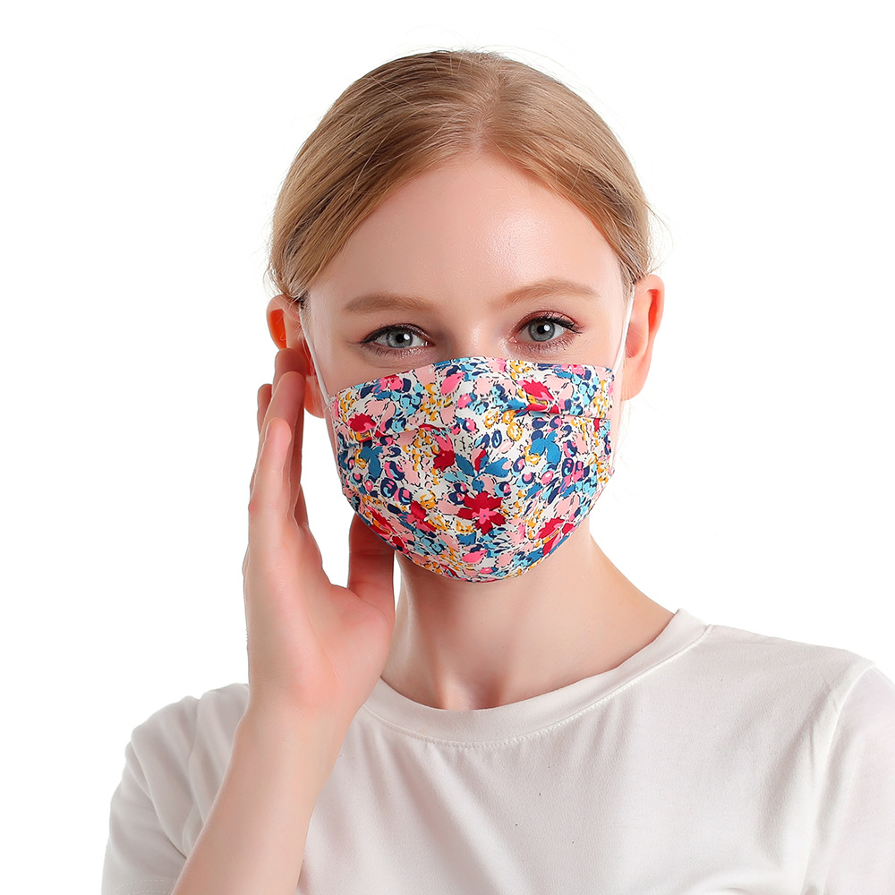Cross-Border Cotton Mask Men&#039;s and Women&#039;s Printed Plain Respirator Dust Fog and Haze Comfortable Breathable and Washable