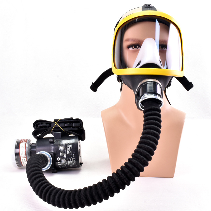 Long Tube Respirator Electric Mask Spray Paint Anti-Oil Smoke Chemical Dust Pesticide Poison Fog Protective Mask Rechargeable