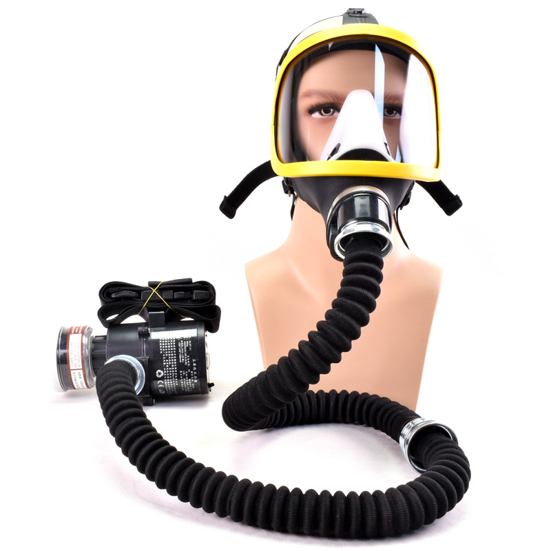 Long Tube Respirator Electric Mask Spray Paint Anti-Oil Smoke Chemical Dust Pesticide Poison Fog Protective Mask Rechargeable