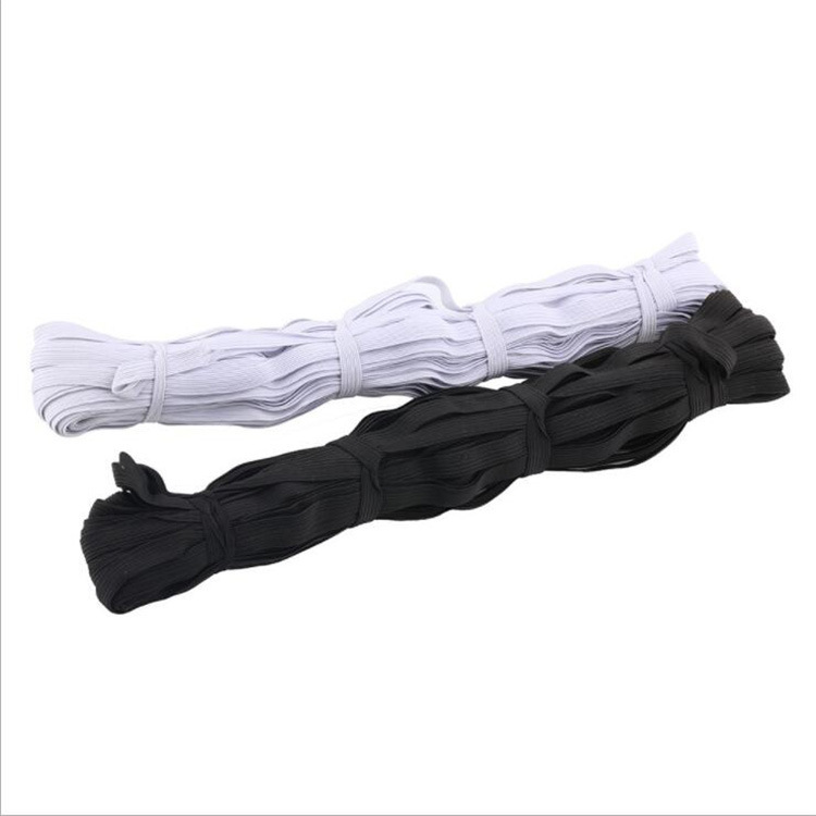 Mask Scarf 6mm Elastic Band 3mm Flat Black and White Latex Elastic String 1mm Strap N95 Elastic