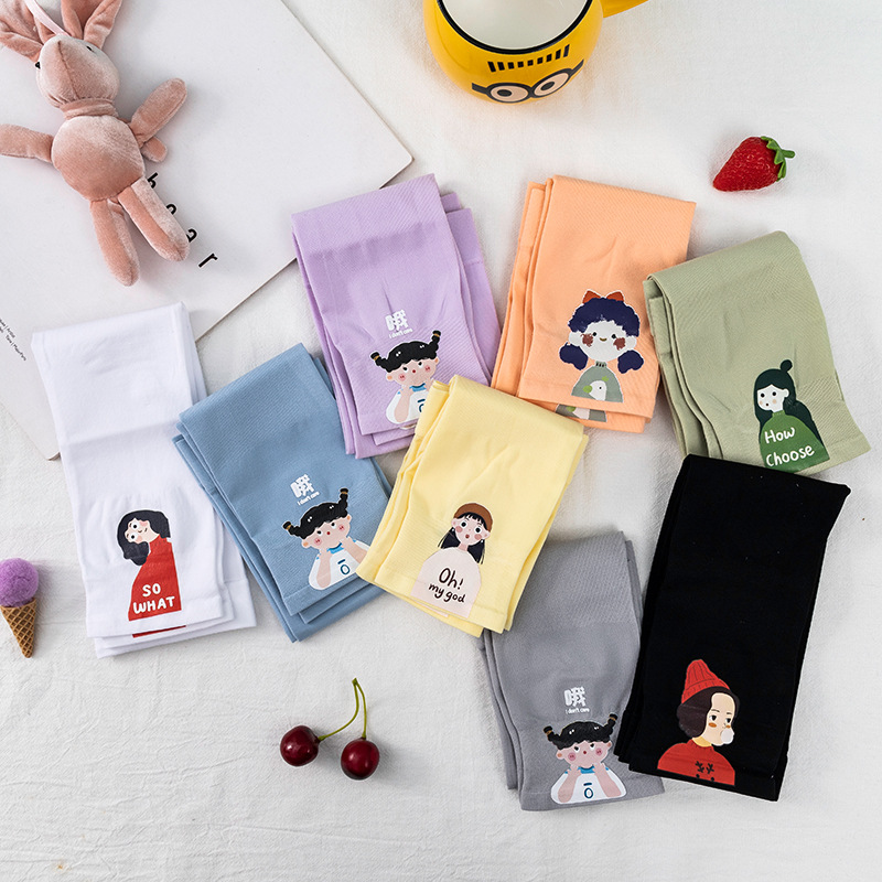 INS Cartoon Ice Sleeve Sun Protection Oversleeves Arm Guard Tide Gloves Student Cute Internet Celebrity UV Protection Viscose Fiber Oversleeve
