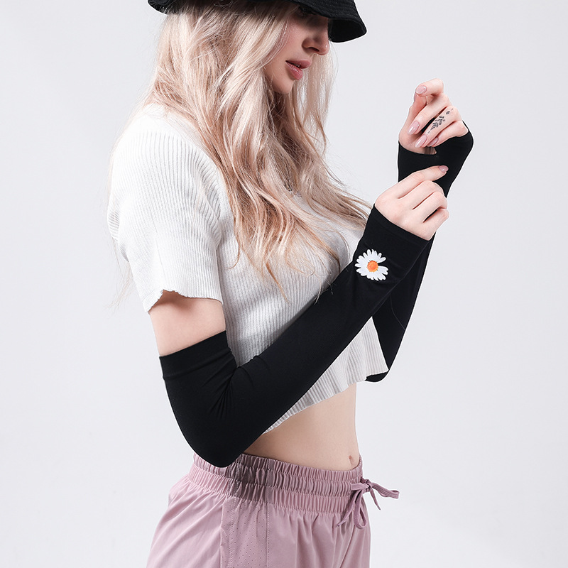 Little Daisy Icy Oversleeves Women&#039;s Sun Protection Summer Ins Summer Elegant All-Match Sun Protection UV Arm Protector Long Gloves
