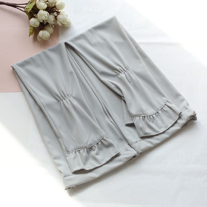 Lady Ruffled Long UV UV Protection Gloves Driving Half Finger Oversleeve Ice Silk Oversleeve UV Gloves