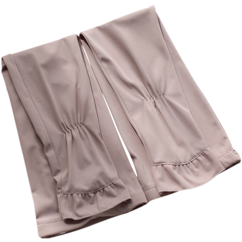 Lady Ruffled Long UV UV Protection Gloves Driving Half Finger Oversleeve Ice Silk Oversleeve UV Gloves