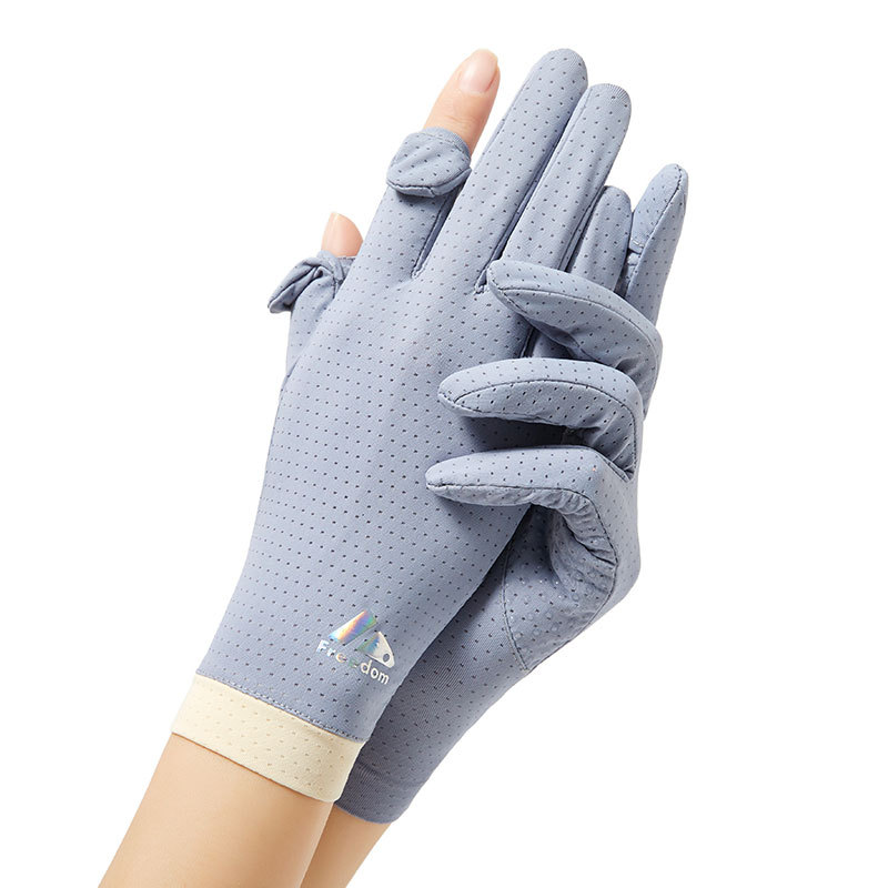 Ice Silk Sun Protection Gloves Men&#039;s and Women&#039;s D138 Summer Travel UV Protection Outdoor Riding Gloves Silicone Non-Slip