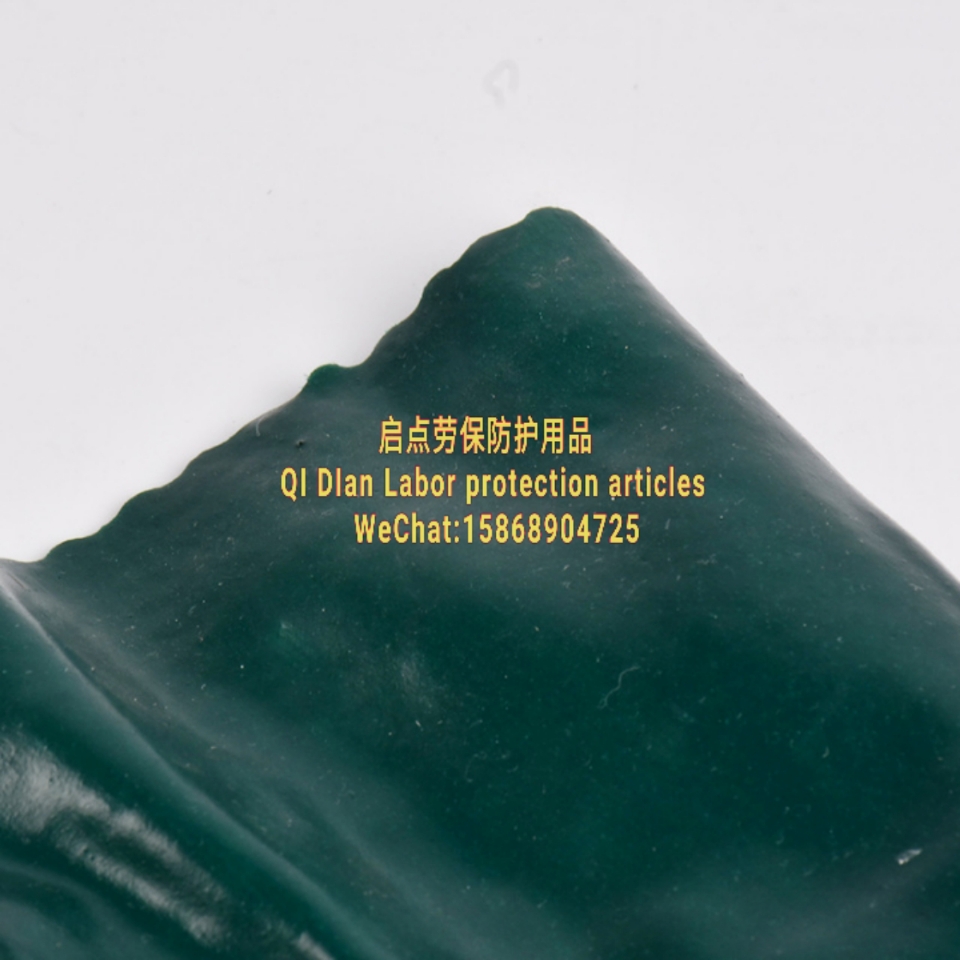 Dark green frosted PVC gloves oil resistant durable smart gloves anti-skid oil resistant