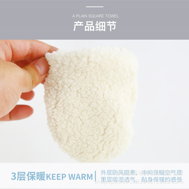 Newborn Baby Gloves Anti-Scratch Face Winter Warm Fleece-Lined Thick Colored Cotton Gloves Baby Newborn Lambswool